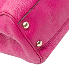 Small Calfskin Bamboo Shopper Satchel