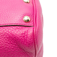 Small Calfskin Bamboo Shopper Satchel