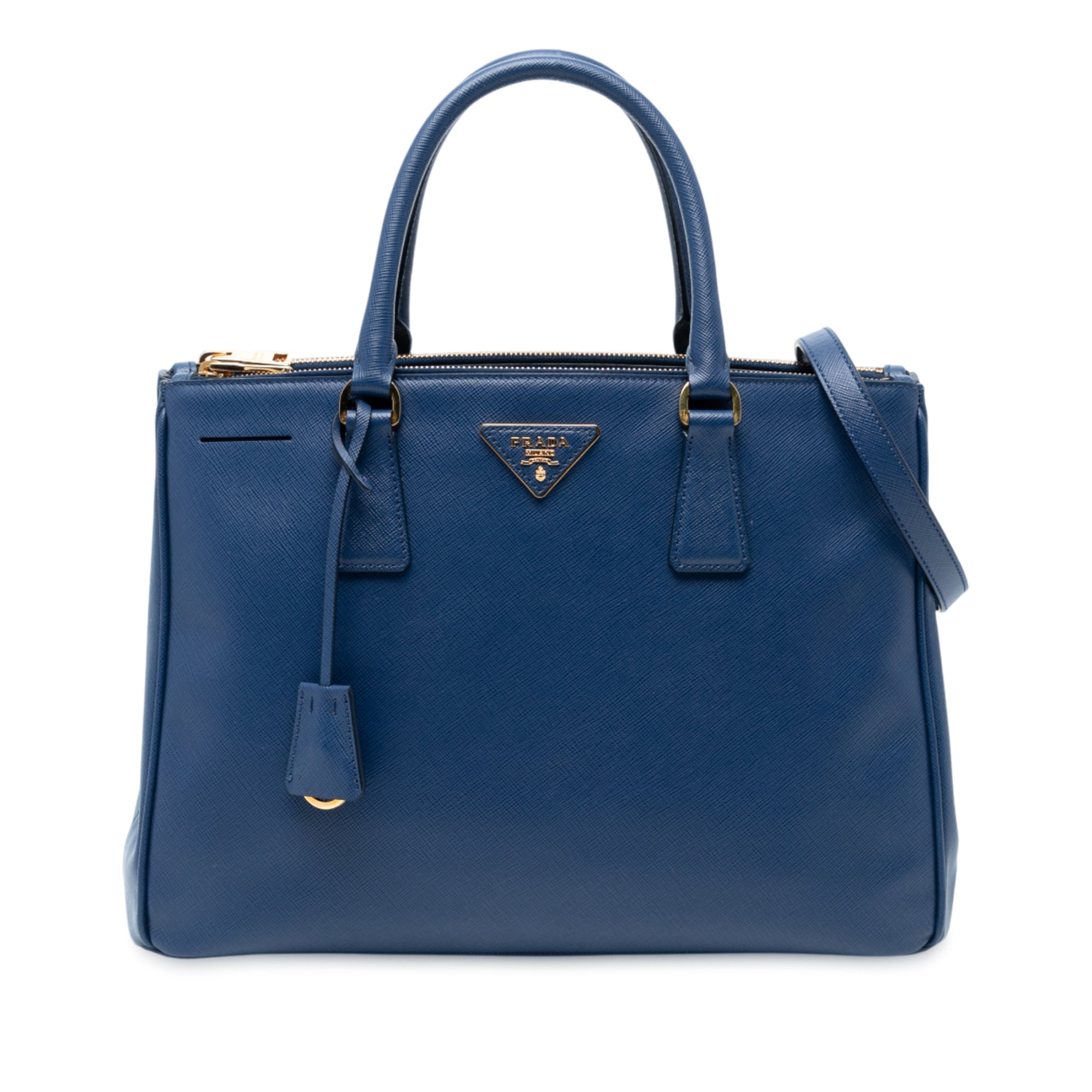 Medium Saffiano Lux Galleria Double Zip Satchel