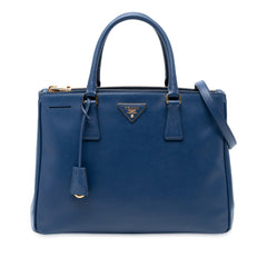 Medium Saffiano Lux Galleria Double Zip Satchel