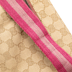GG Canvas Web Double Pocket Belt Bag