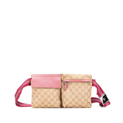 GG Canvas Web Double Pocket Belt Bag