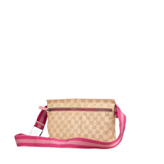 GG Canvas Web Double Pocket Belt Bag