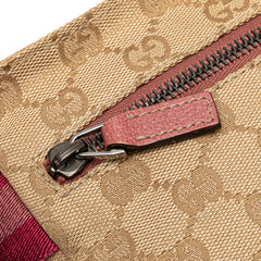 GG Canvas Web Double Pocket Belt Bag
