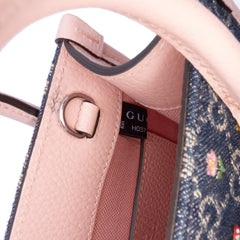 Mini GG Denim Interlocking G Flowers Tote
