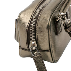 Mini Metallic Saffiano Top Handle Bag Charm