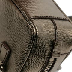 Mini Metallic Saffiano Top Handle Bag Charm