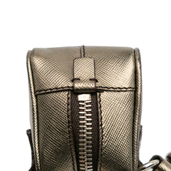 Mini Metallic Saffiano Top Handle Bag Charm