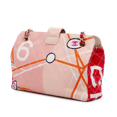 CC Printed Canvas Eiffel Tower Shoulder Bag