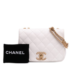 Small Quilted Lambskin On And On Chain Flap