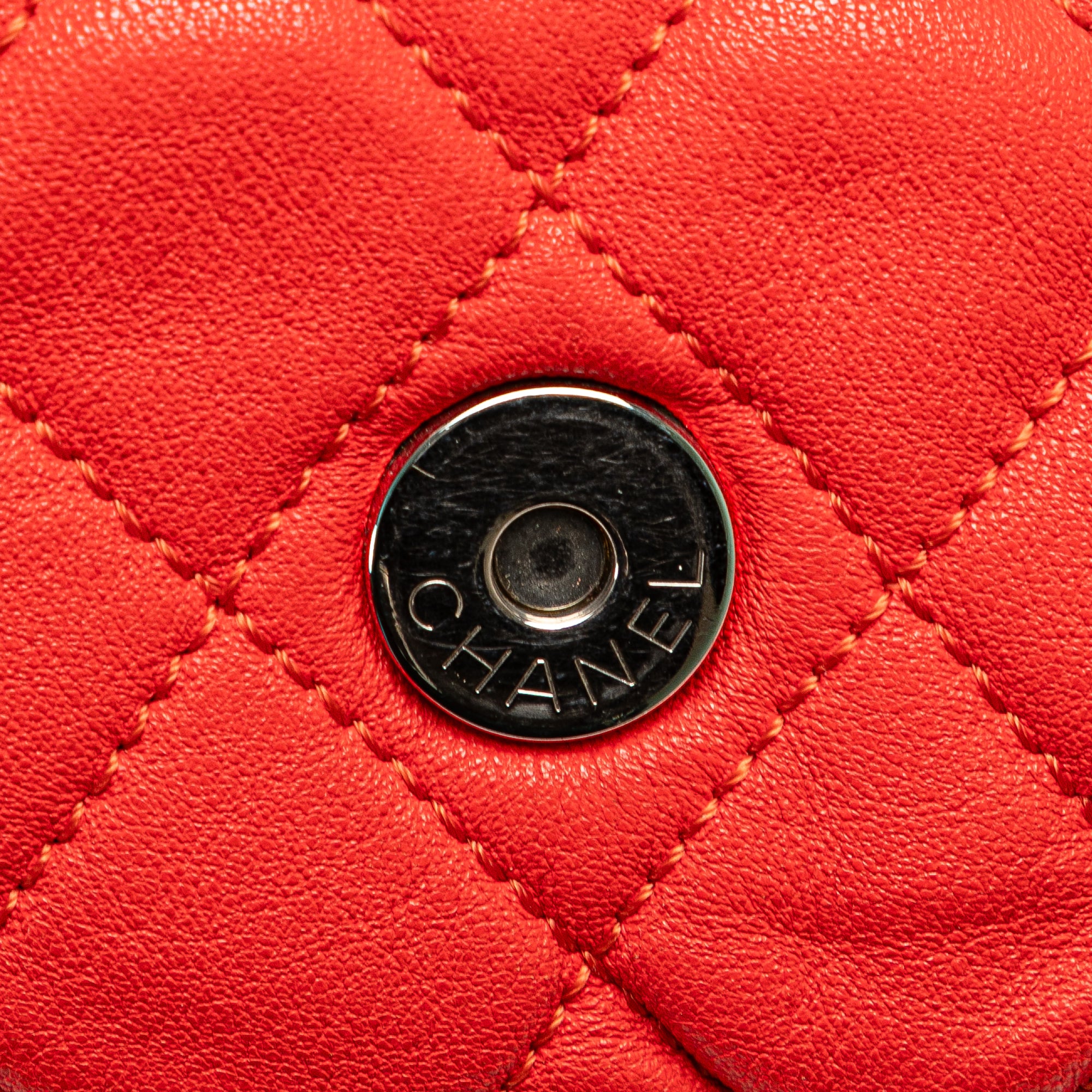 Large Quilted Lambskin Chain Around Flap