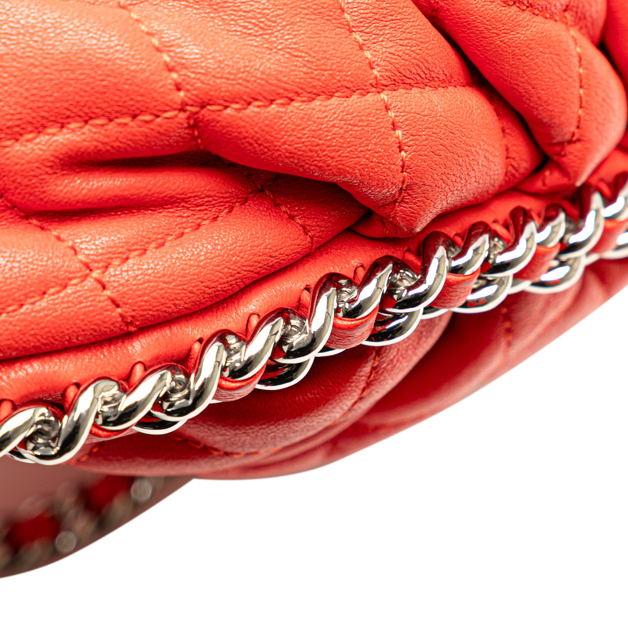 Large Quilted Lambskin Chain Around Flap