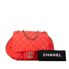 Large Quilted Lambskin Chain Around Flap