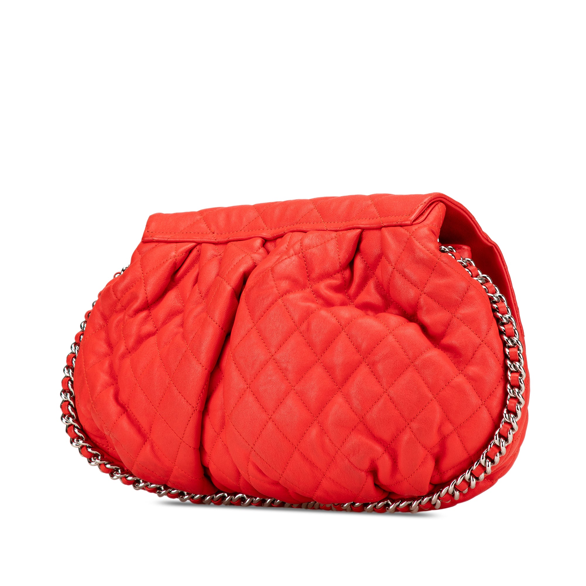 Large Quilted Lambskin Chain Around Flap