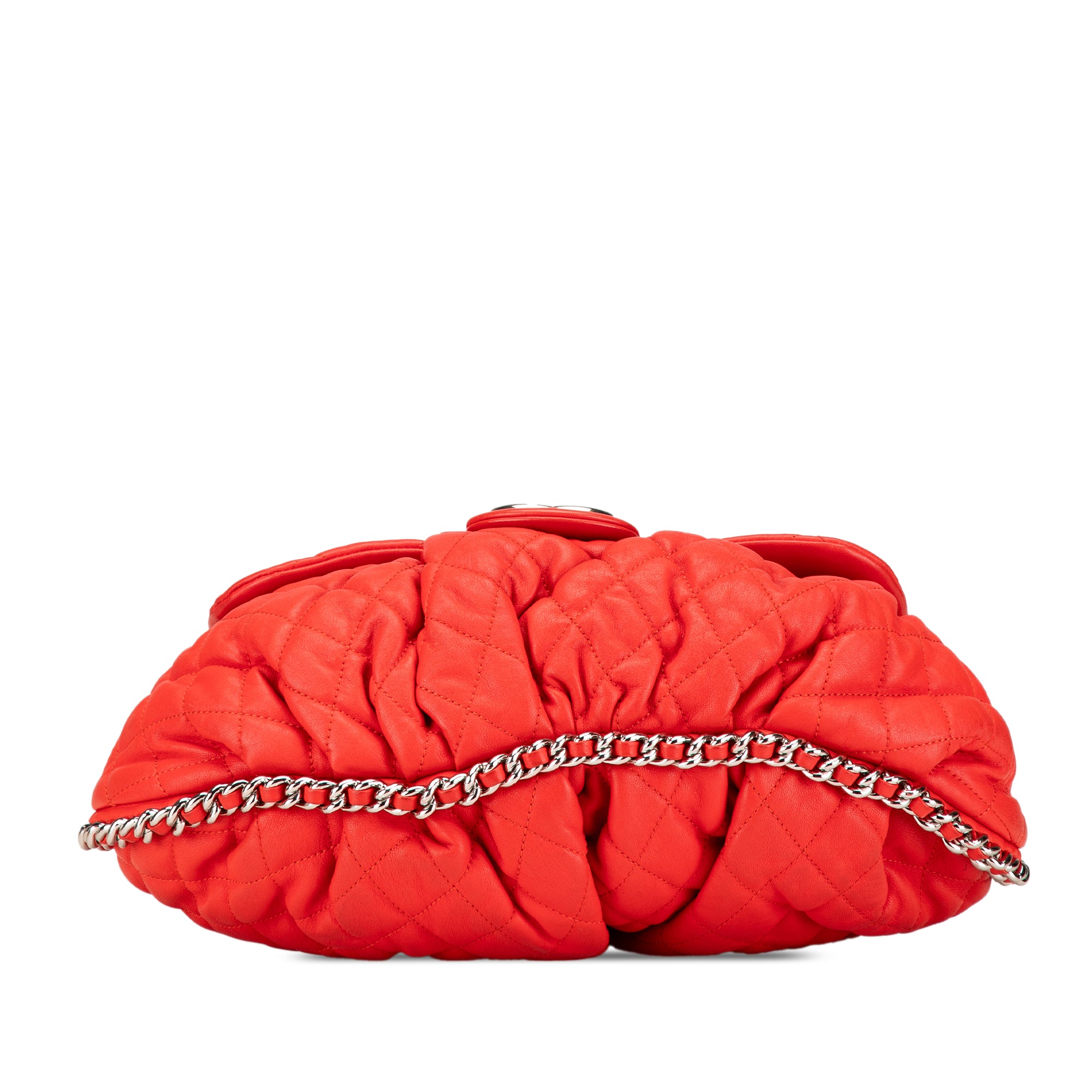 Large Quilted Lambskin Chain Around Flap