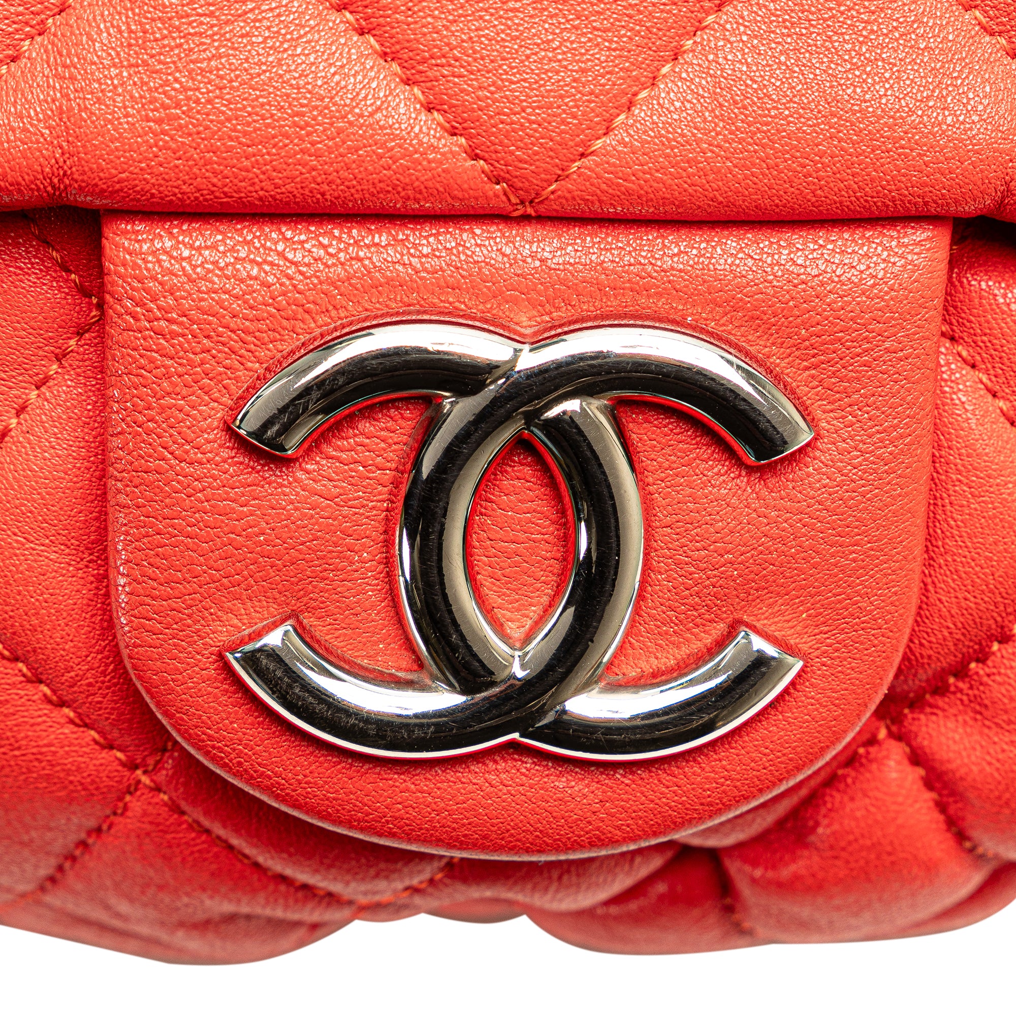 Large Quilted Lambskin Chain Around Flap