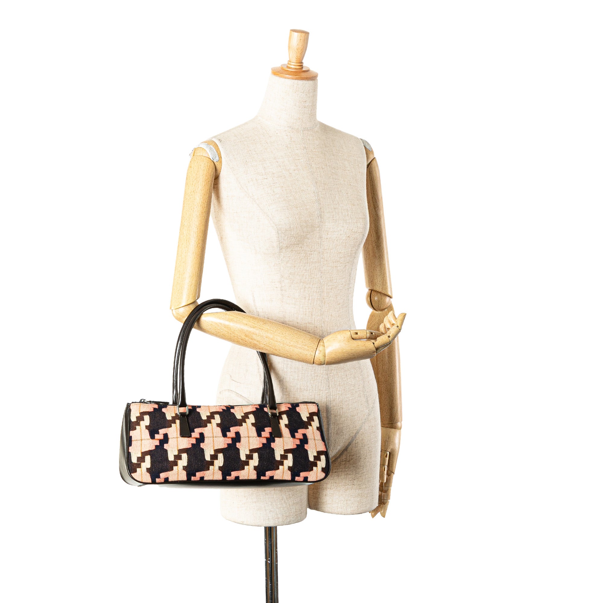 Wool Houndstooth Handbag