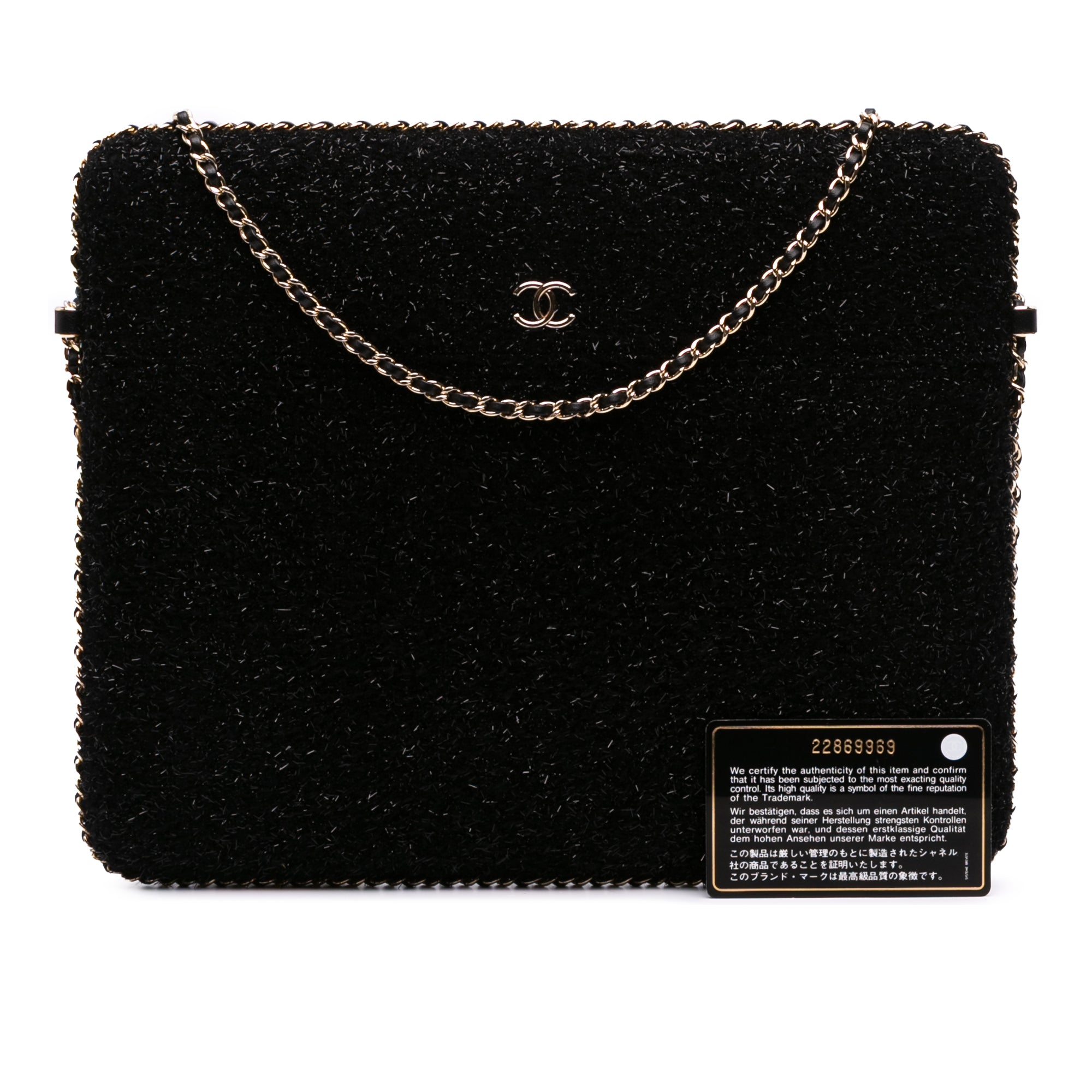 Tweed Chain Around Tablet Holder
