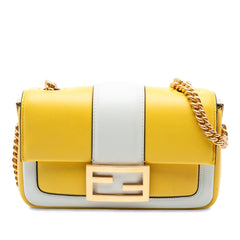 Mini Bicolor Nappa Apolo Chain Baguette Shoulder Bag