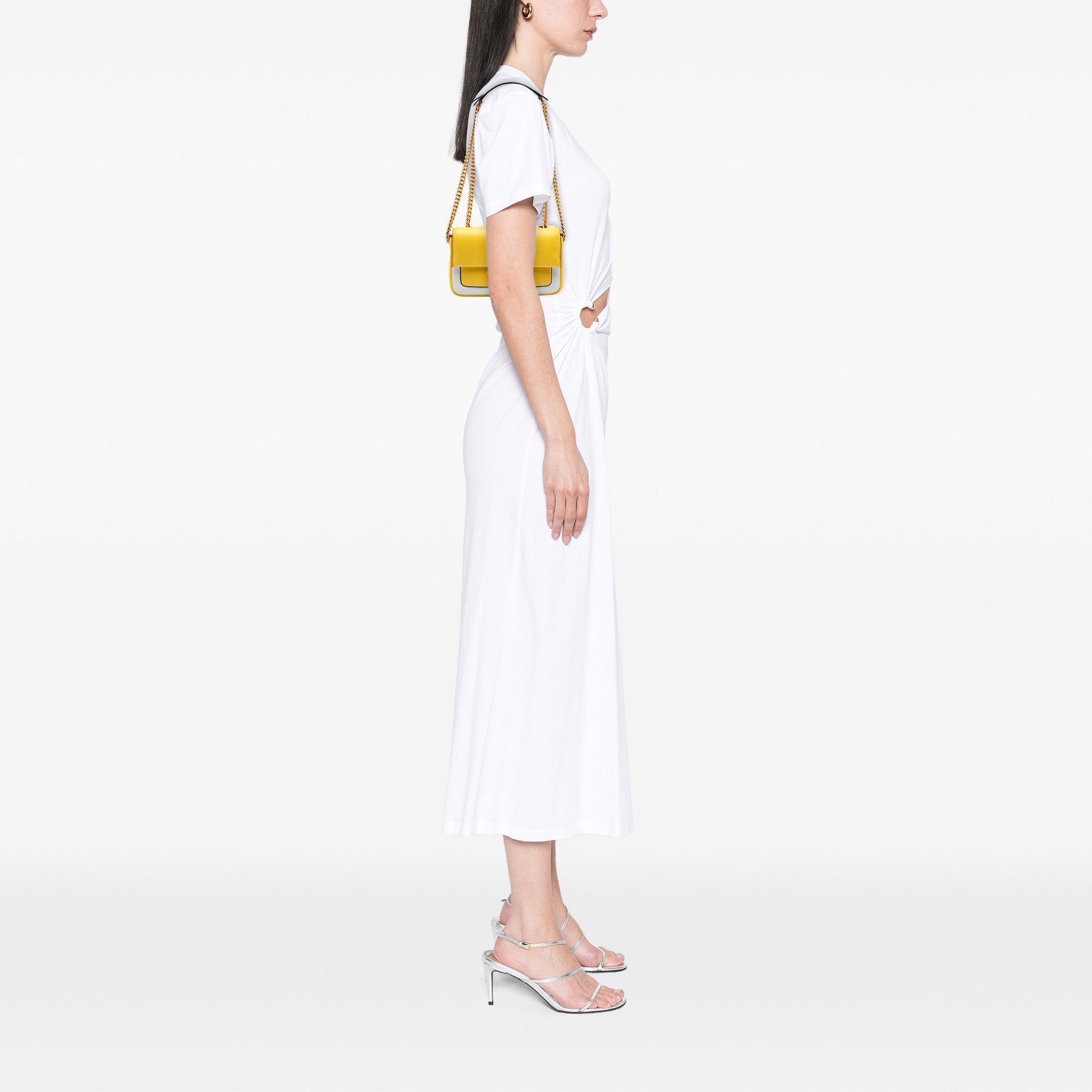 Mini Bicolor Nappa Apolo Chain Baguette Shoulder Bag