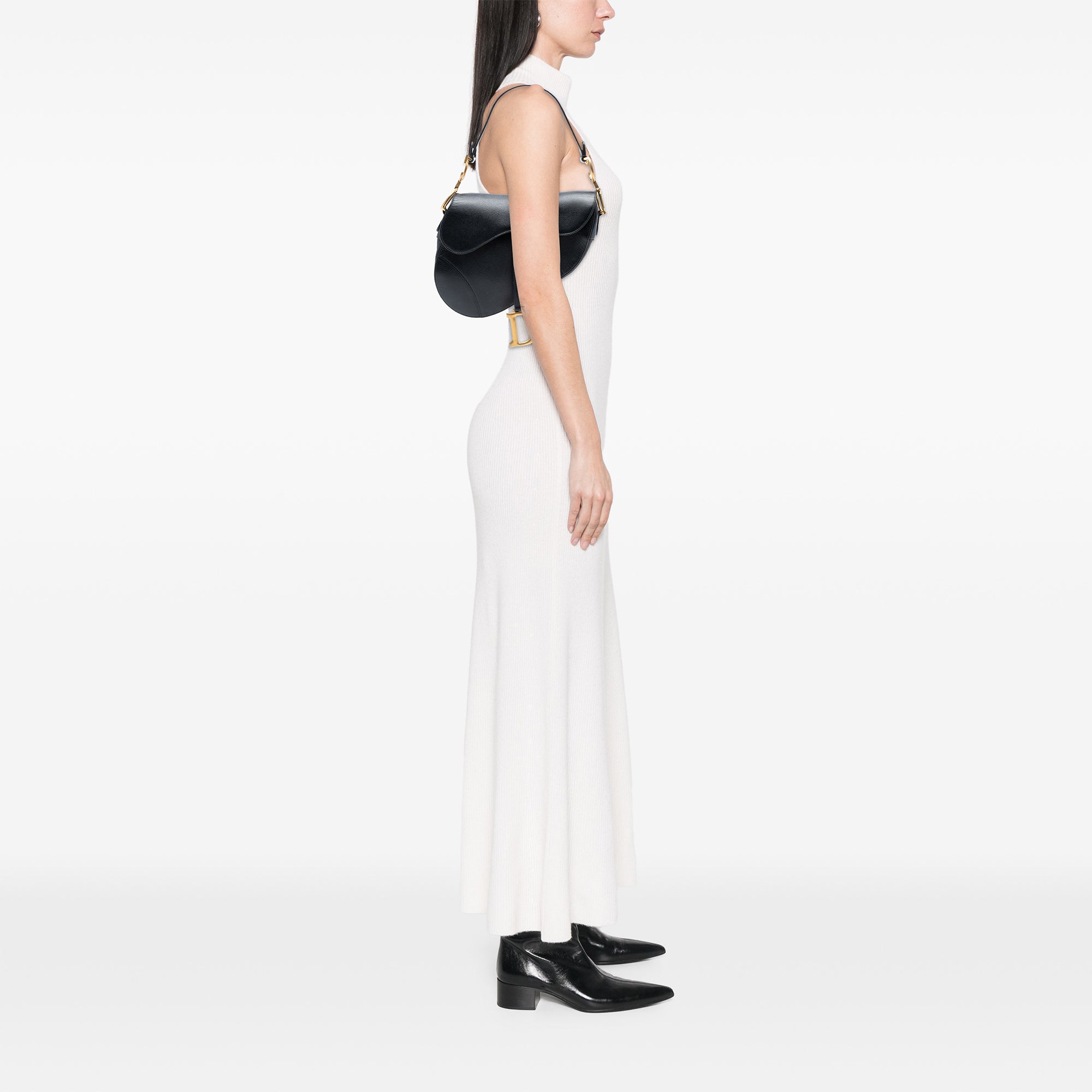 Grained Calfskin Saddle Bag