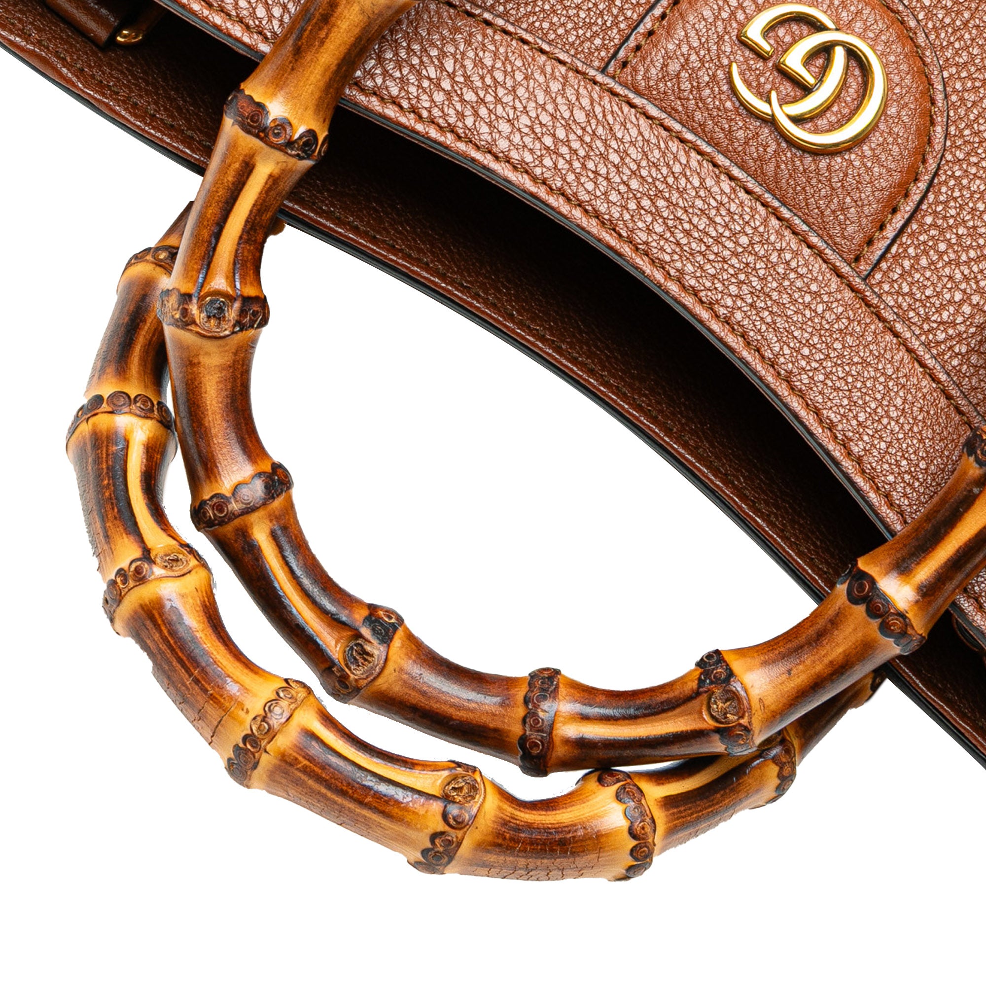 Small Leather Bamboo Diana Satchel