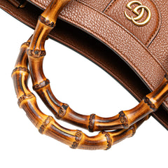 Small Leather Bamboo Diana Satchel