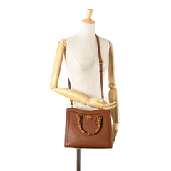 Small Leather Bamboo Diana Satchel