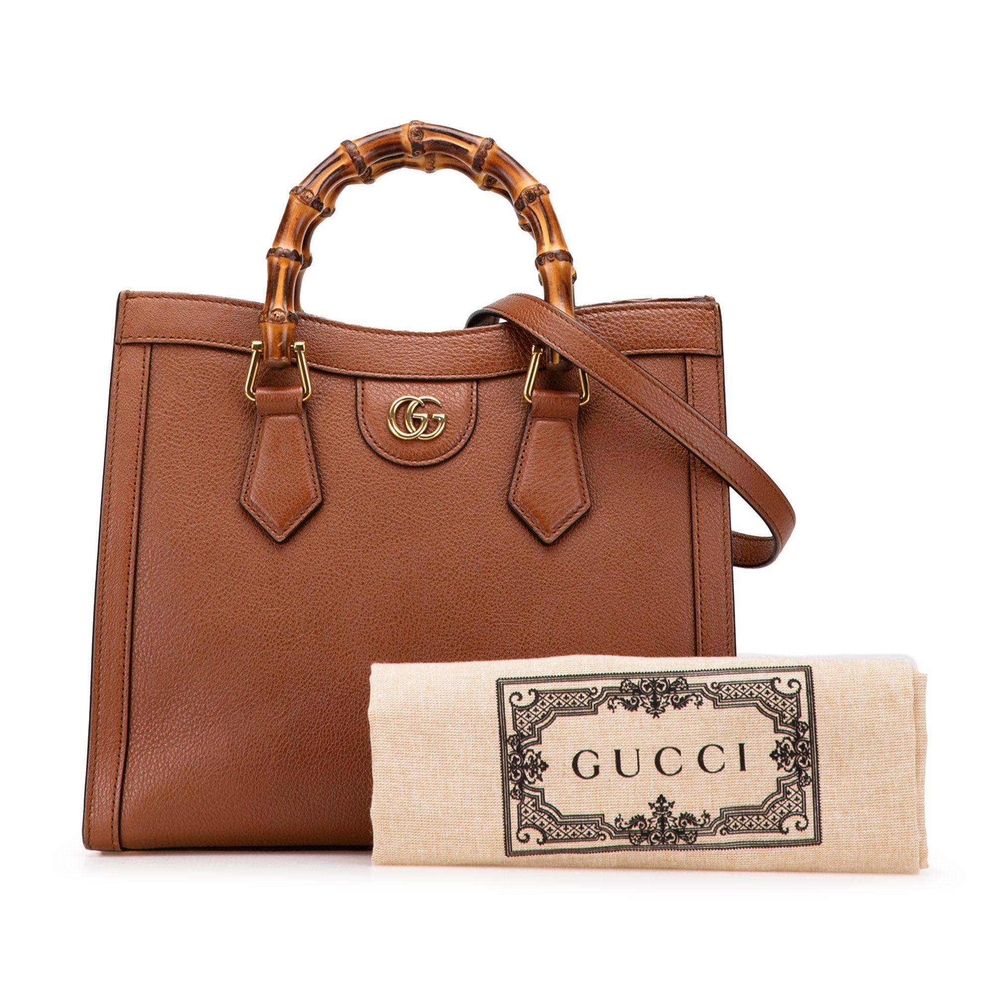 Small Leather Bamboo Diana Satchel