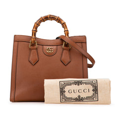 Small Leather Bamboo Diana Satchel