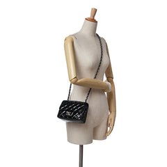 Mini Square Classic Patent Single Flap