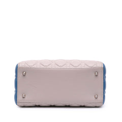 Medium Tricolor Lambskin Cannage Lady Dior