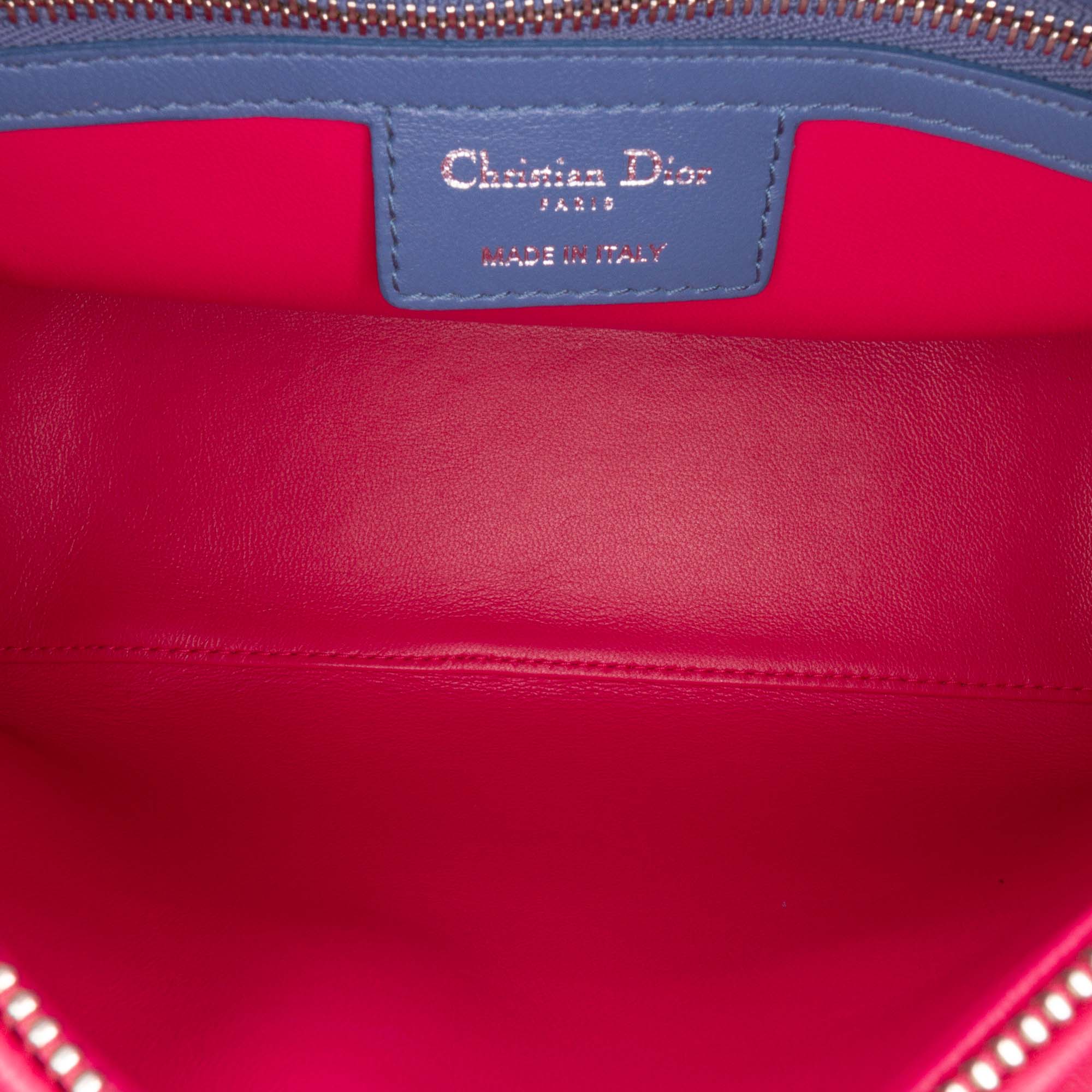 Medium Tricolor Lambskin Cannage Lady Dior