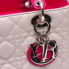 Medium Tricolor Lambskin Cannage Lady Dior