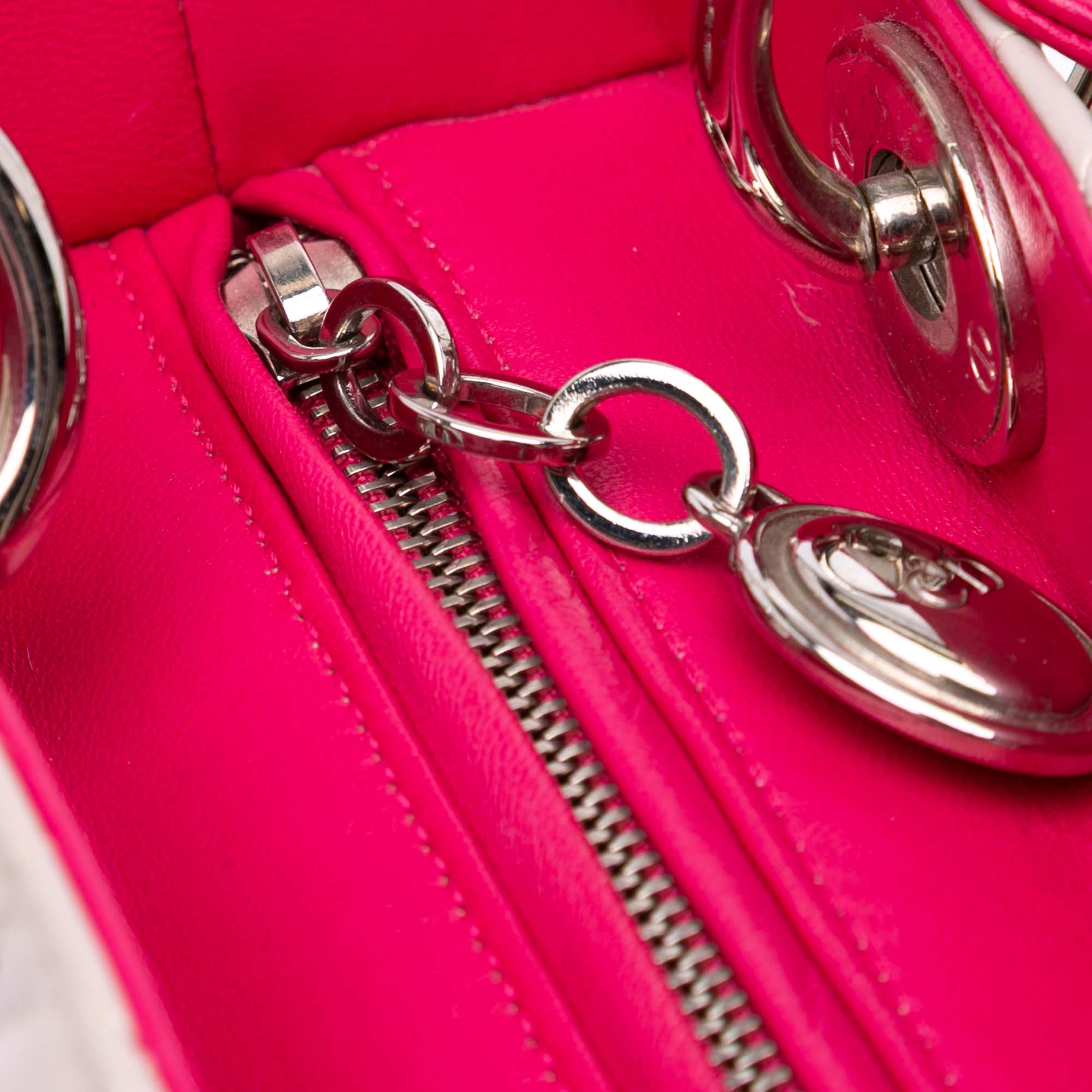 Medium Tricolor Lambskin Cannage Lady Dior
