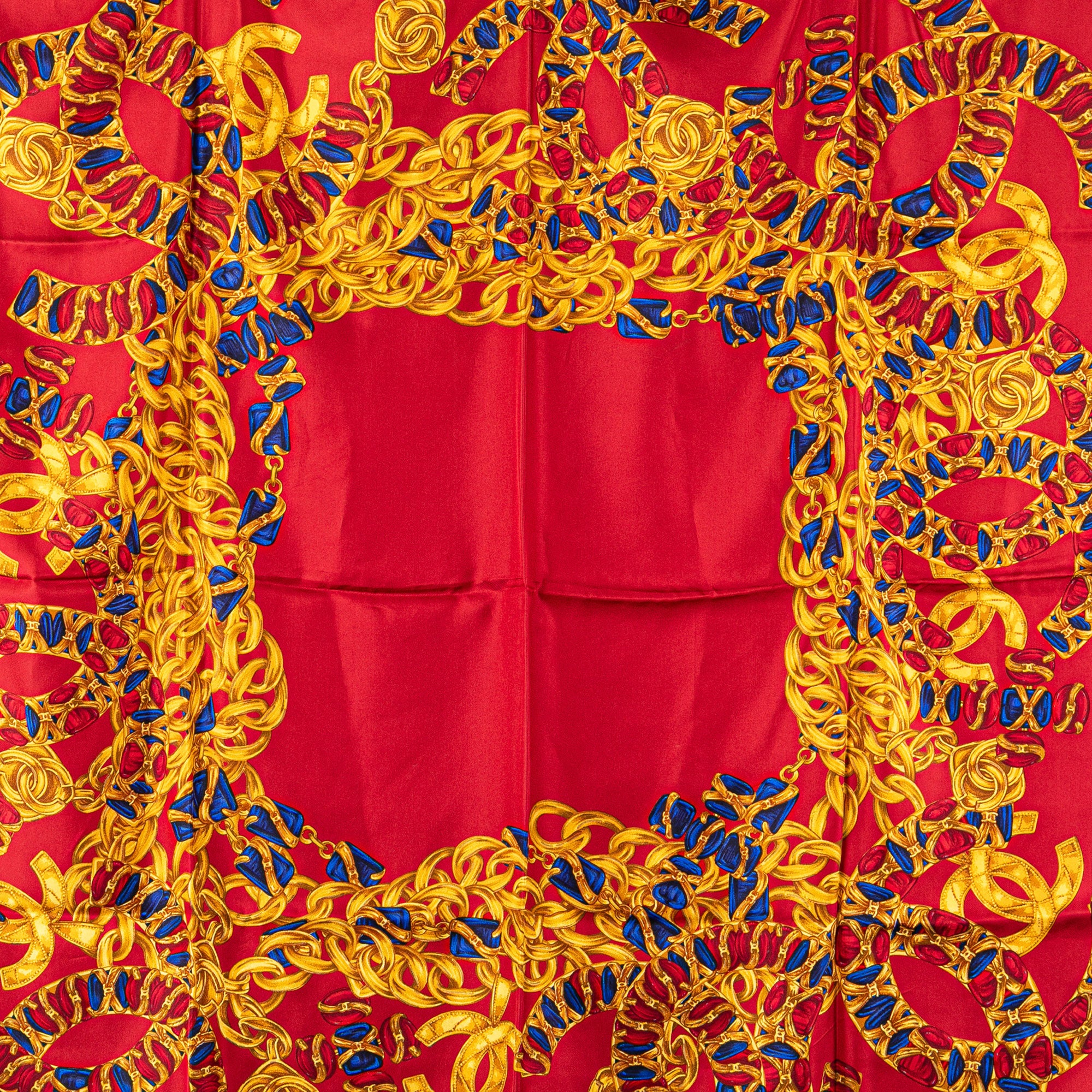 CC Jewel and Chain Print Silk Scarf