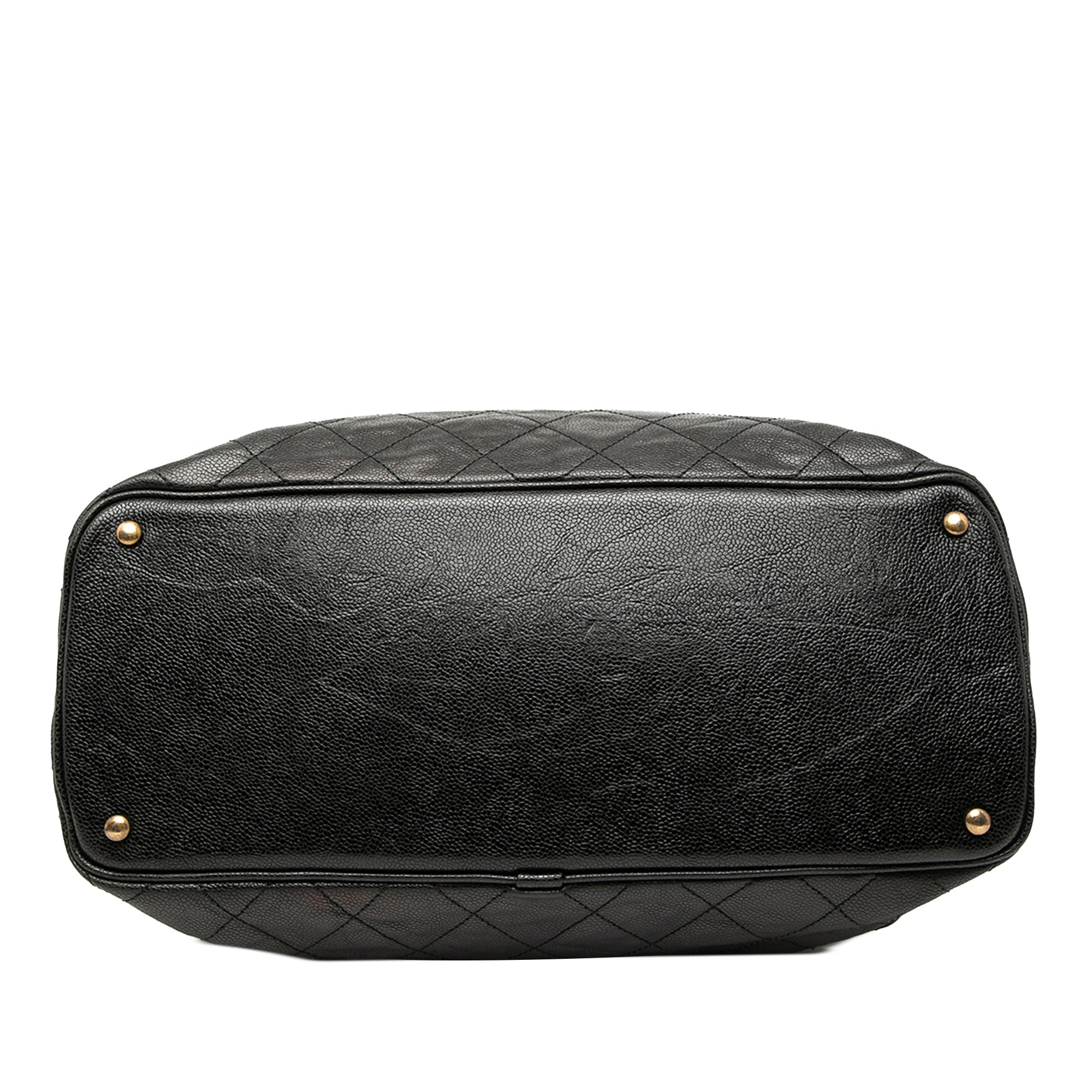 Quilted Glazed Caviar Frame Tote