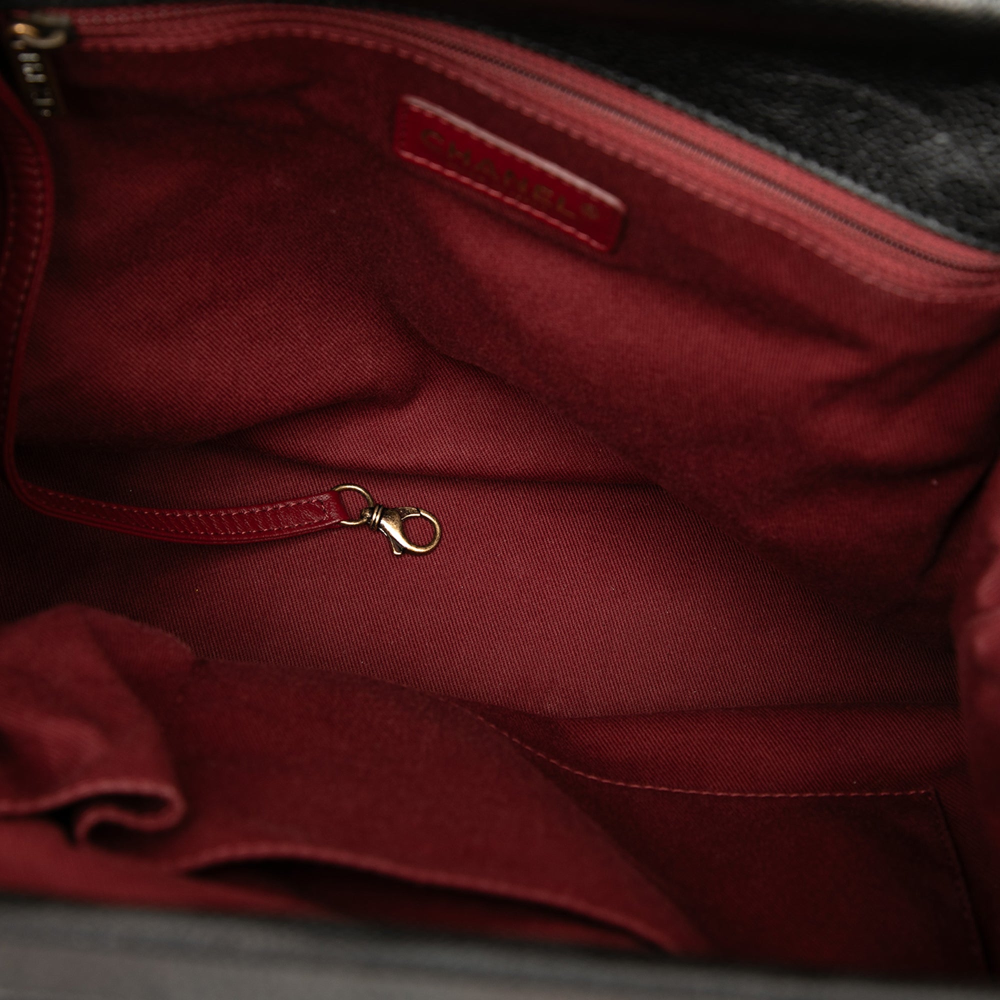 Quilted Glazed Caviar Frame Tote