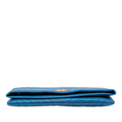 CC Chevron Lambskin Fold Over Clutch