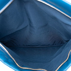 CC Chevron Lambskin Fold Over Clutch