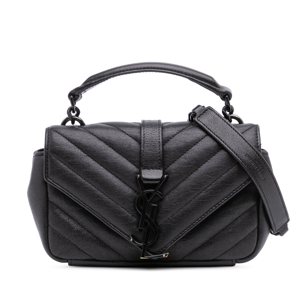 Mini Chevron Sheepskin Monogram College Satchel