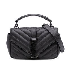 Mini Chevron Sheepskin Monogram College Satchel