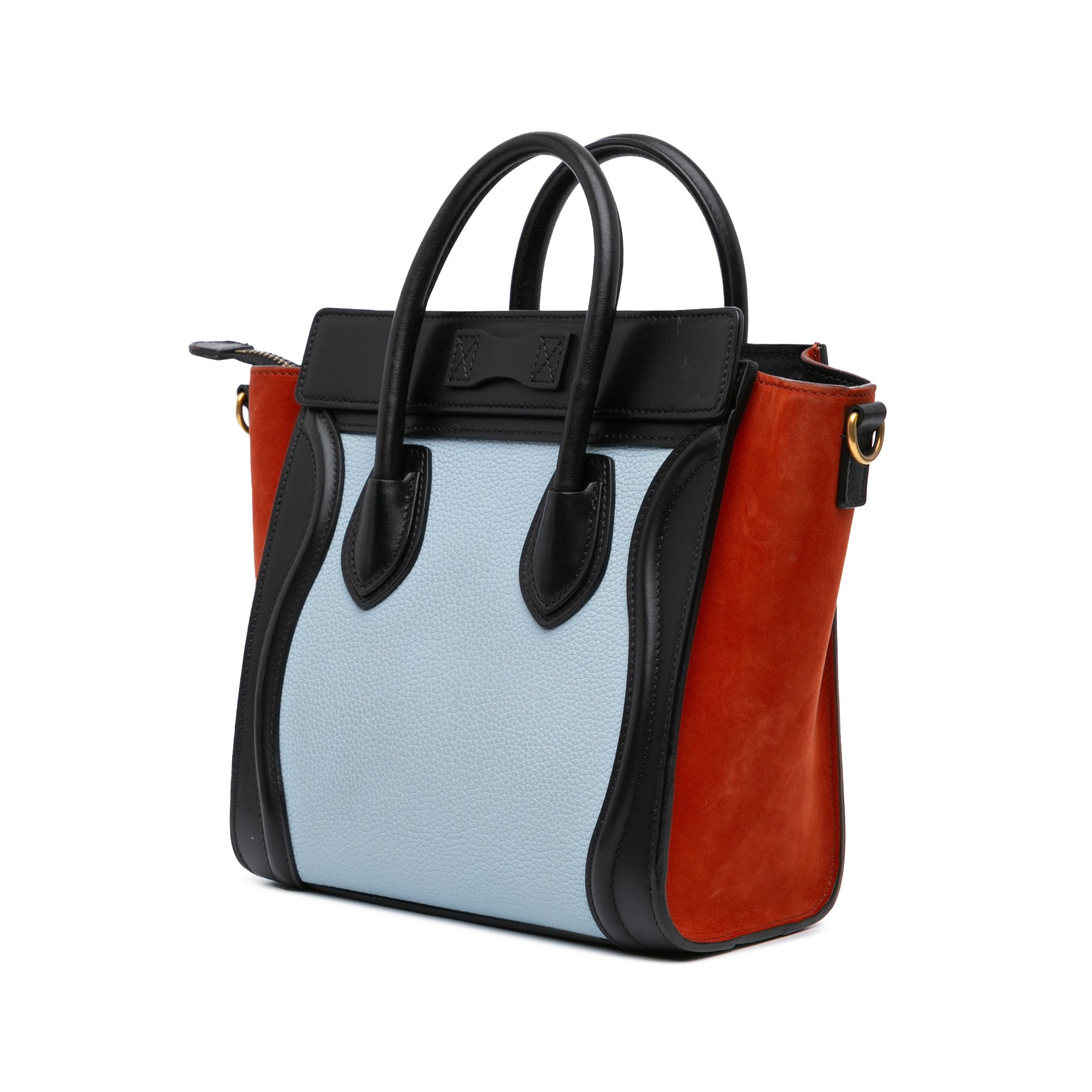 Nano Tricolor Leather Luggage Tote