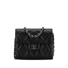 Mini Quilted Lambskin Clutch On Chain