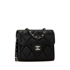 Mini Quilted Lambskin Clutch On Chain