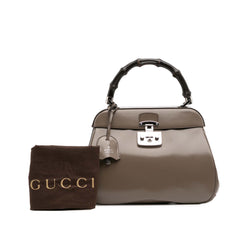 Medium Smooth Calfskin Bamboo Lady Lock Handbag