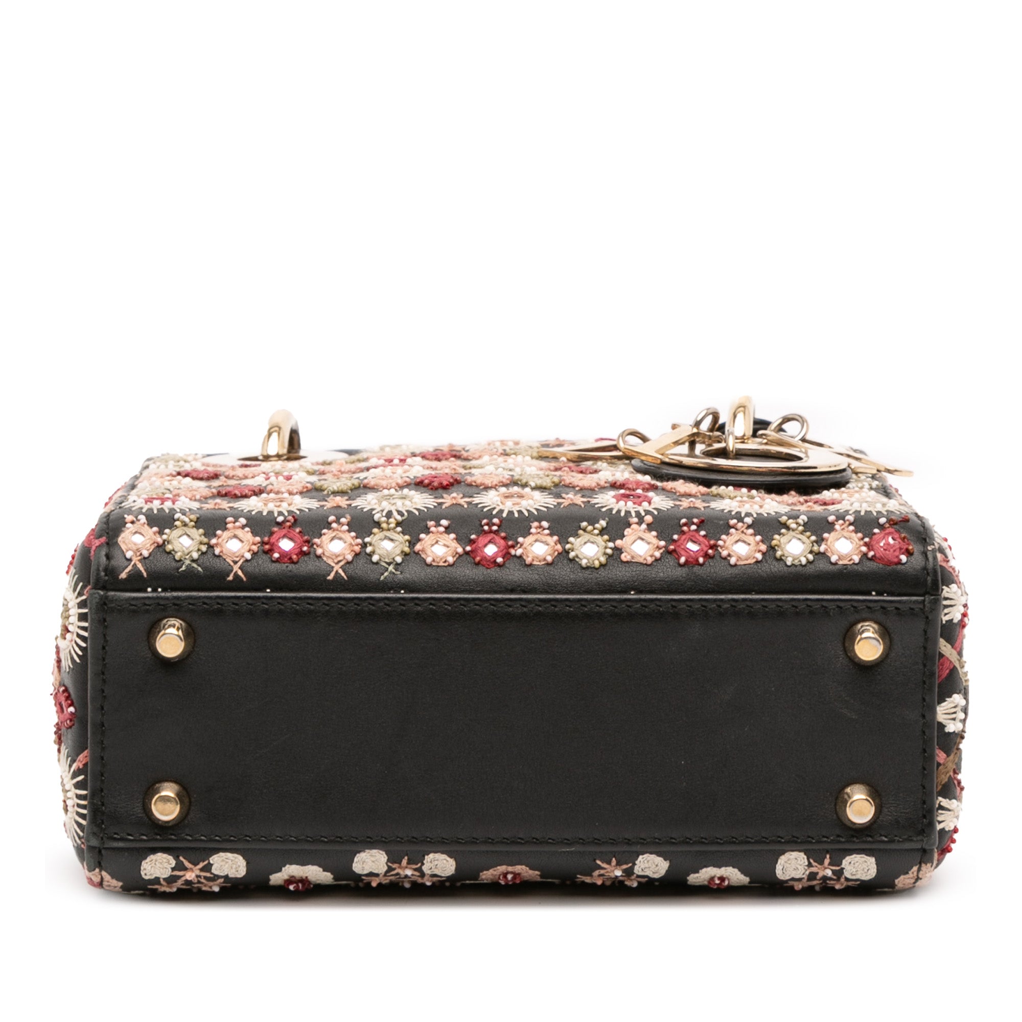 Mini Calfskin Beaded Embroidered Lady Dior