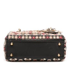 Mini Calfskin Beaded Embroidered Lady Dior