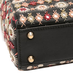 Mini Calfskin Beaded Embroidered Lady Dior