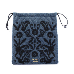 Impuntu  Denim Embroidered Drawstring Pouch